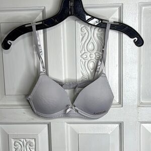 Bebe Light Gray/Blueish Padded Bra Size 30B
